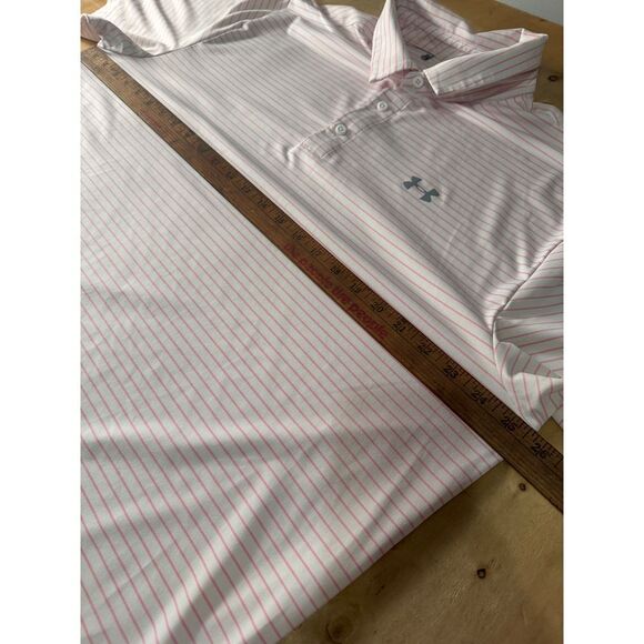 Under Armour Size 2XL Striped Golf Polo Shirt Loose‎ Fit Athletic - Picture 4 of 7